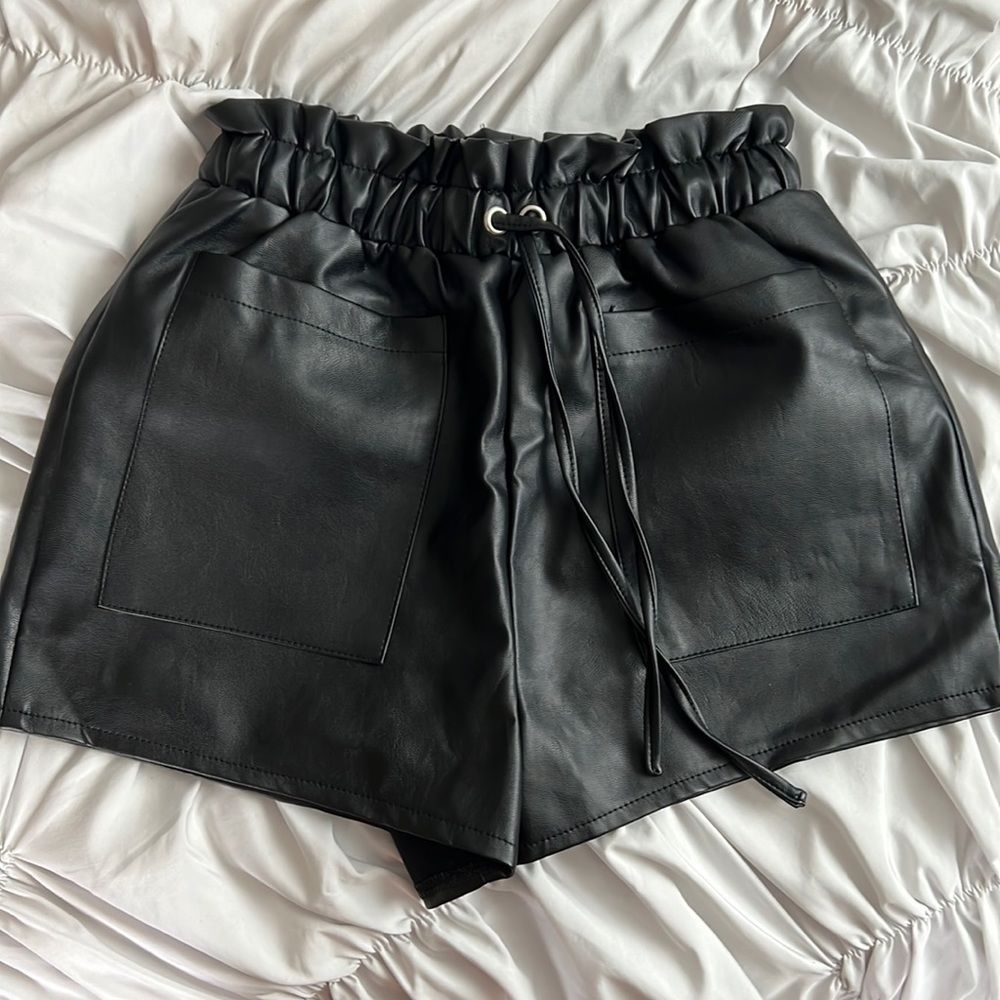 Leather shorts